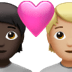 🧑🏿‍❤️‍🧑🏼 couple with heart: person, person, dark skin tone, medium-light skin tone display on Apple